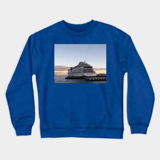 AIDAluna Cruise Ship in Road Town on Tortola during Sunset Crewneck Sweatshirt